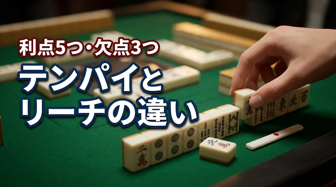 テンパイとリーチの違いを解説！メリット5つとデメリット3つの重要ポイント