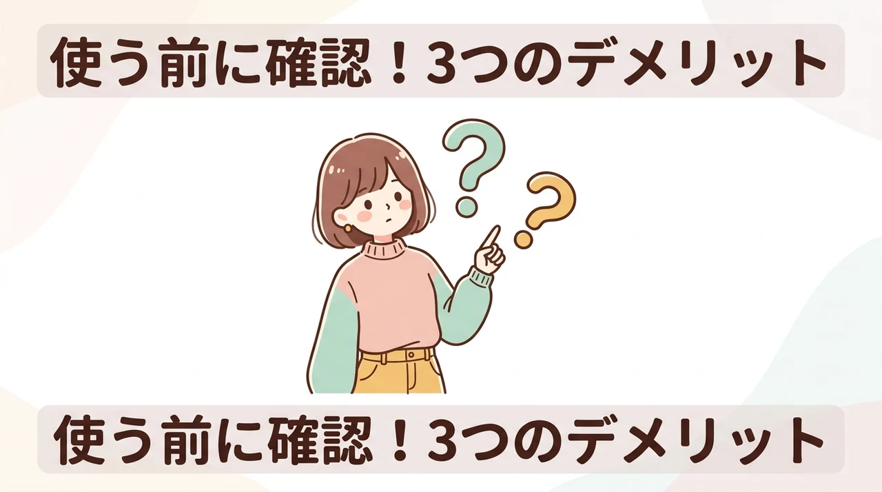 使用前に確認すべきデメリット3つ