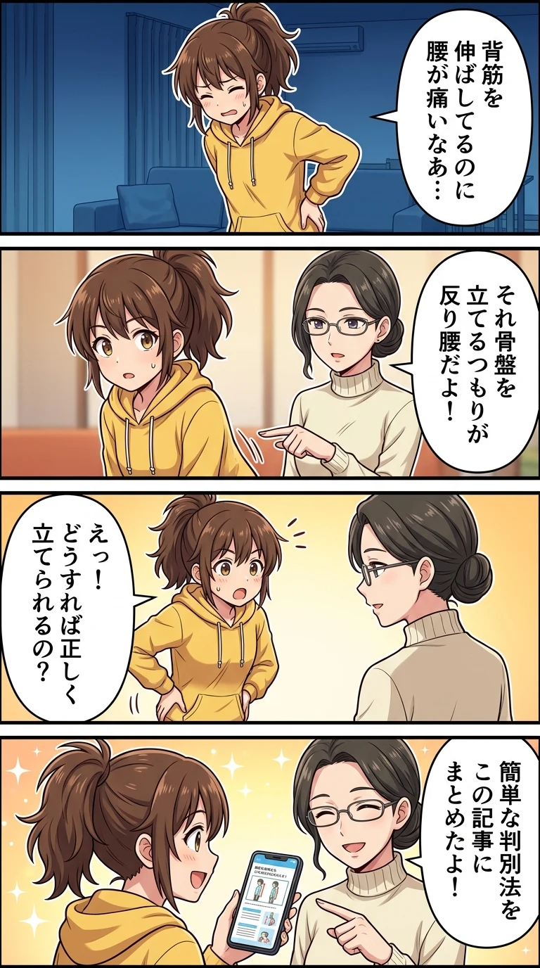 骨盤を立てる 反り腰 違い