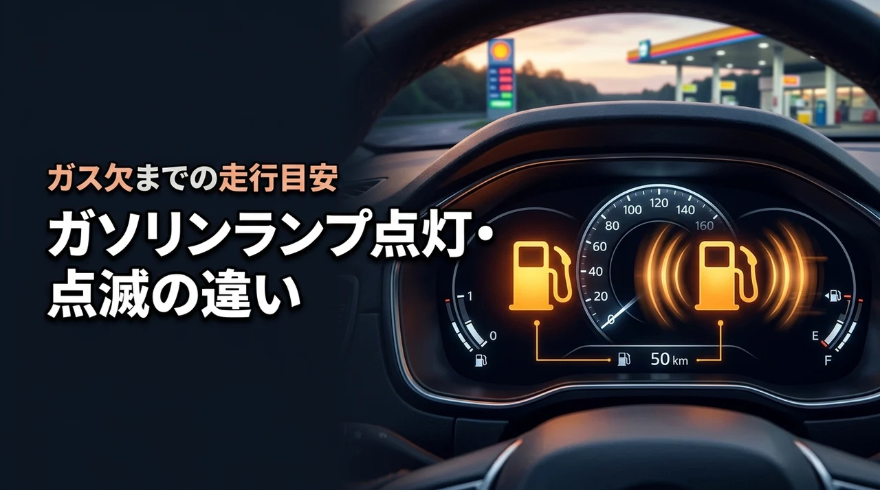 ガソリンランプ点灯と点滅の違いは？残り何キロ走れるか走行目安を公開