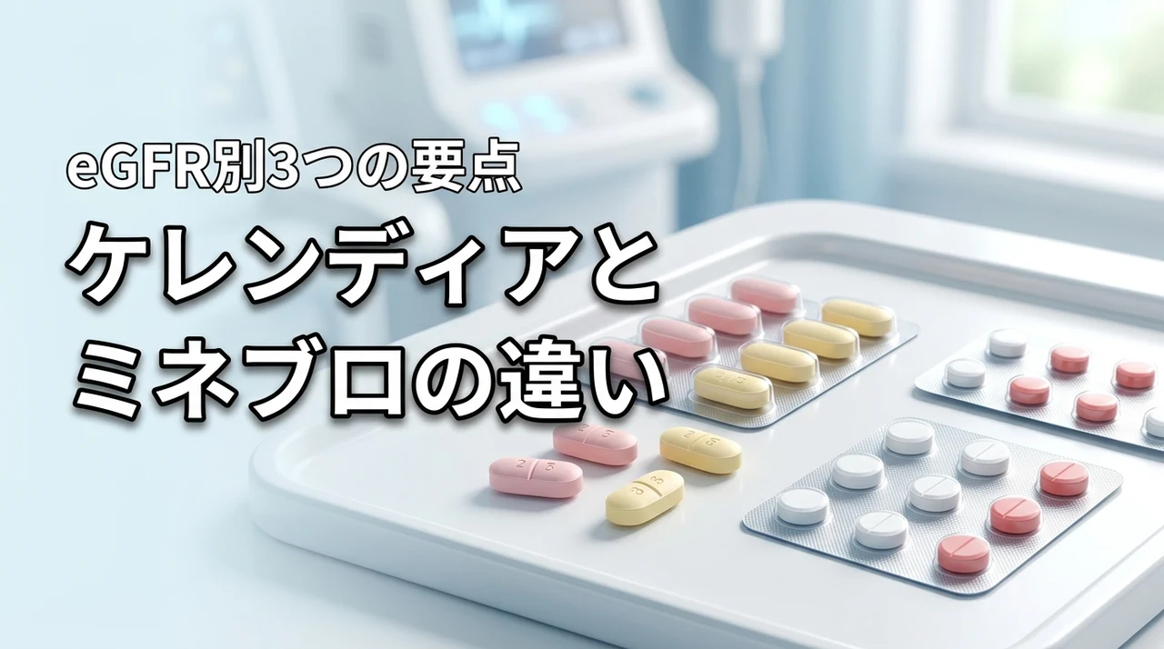 ケレンディアとミネブロの違いを比較!eGFR別の使い分け3つの重要ポイント