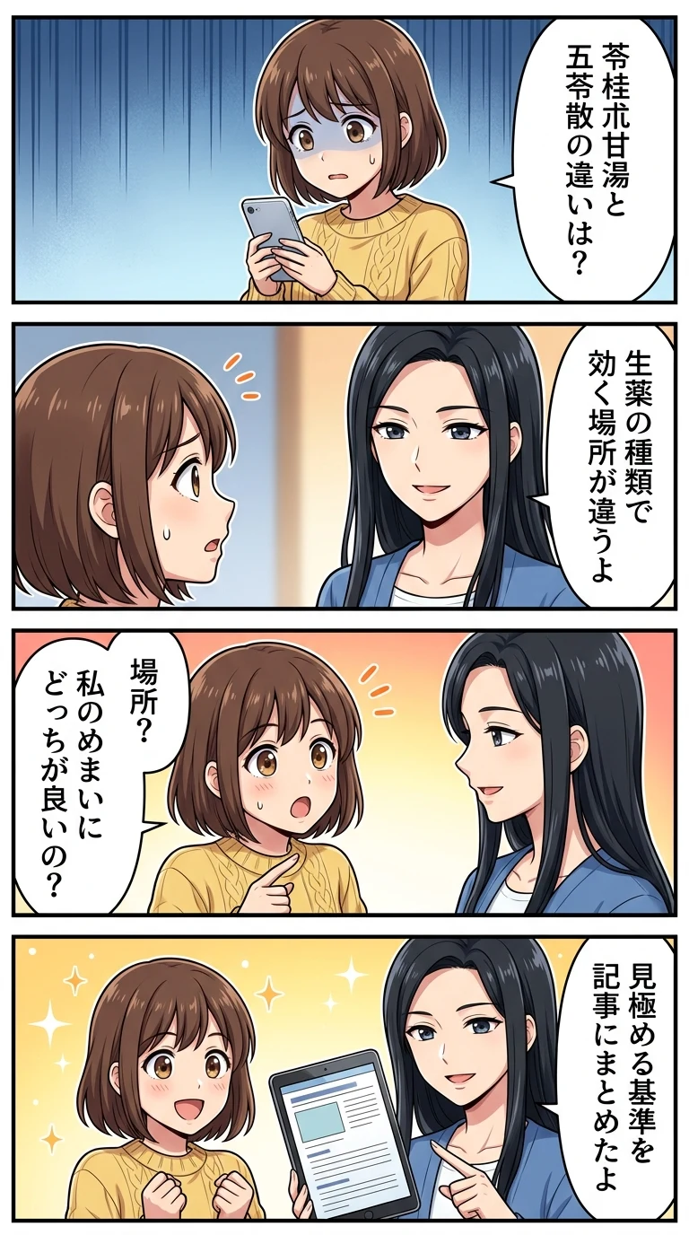 苓桂朮甘湯 五苓散 違い