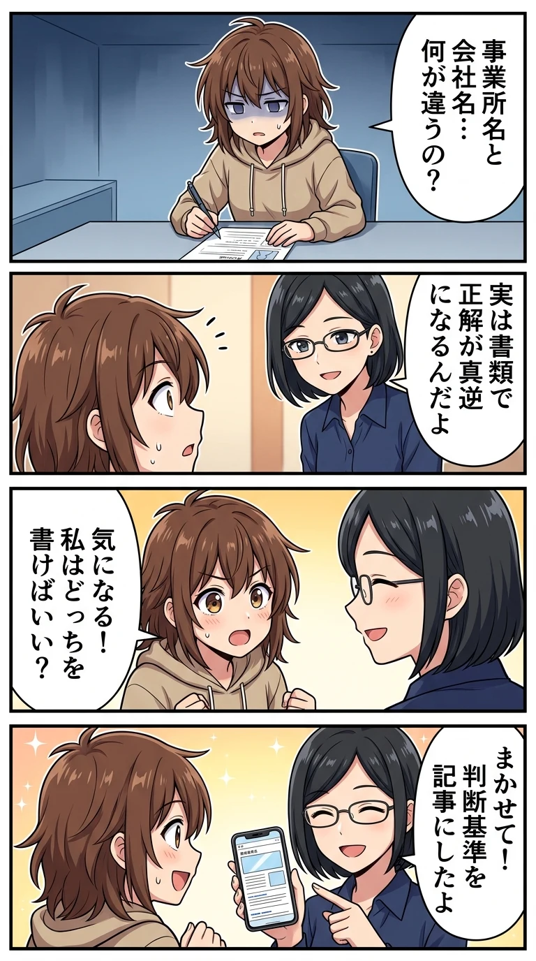 事業所名 会社名 違い