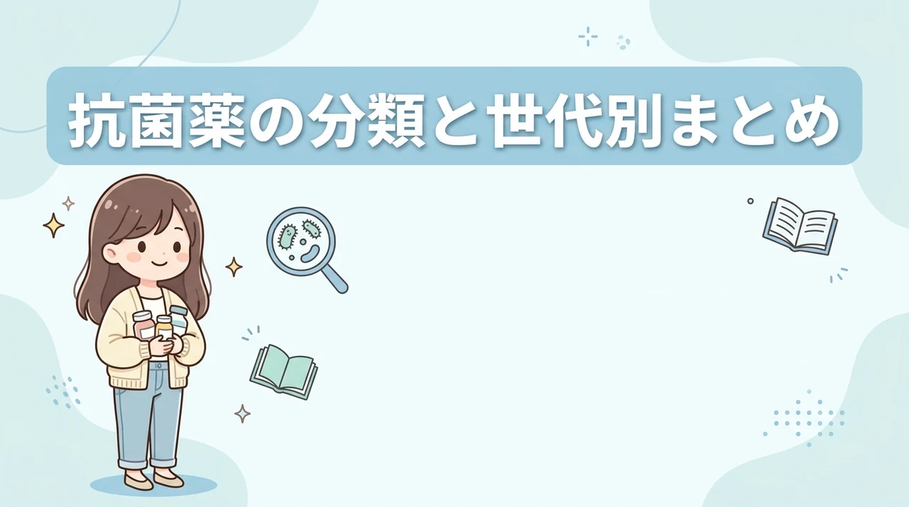 各系統の分類と世代ごとの抗菌スペクトル