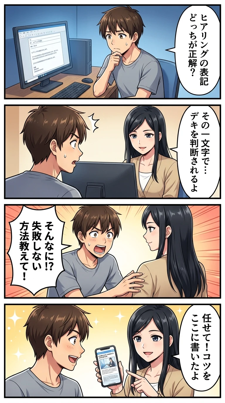 ヒアリング ヒヤリング 違い