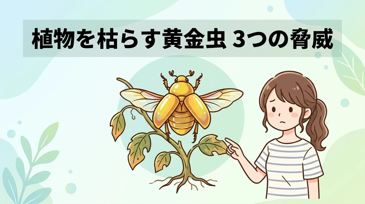 黄金虫が植物に与える3つのデメリット