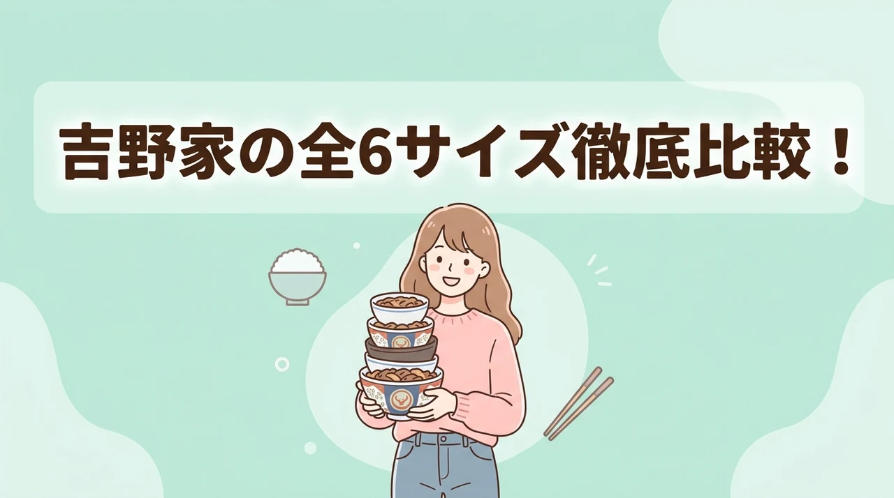 吉野家のサイズの違いと全6種類の量・価格を徹底比較