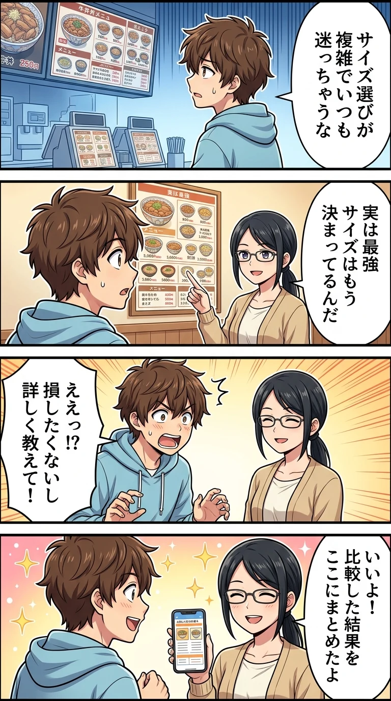 吉野家 サイズ 違い