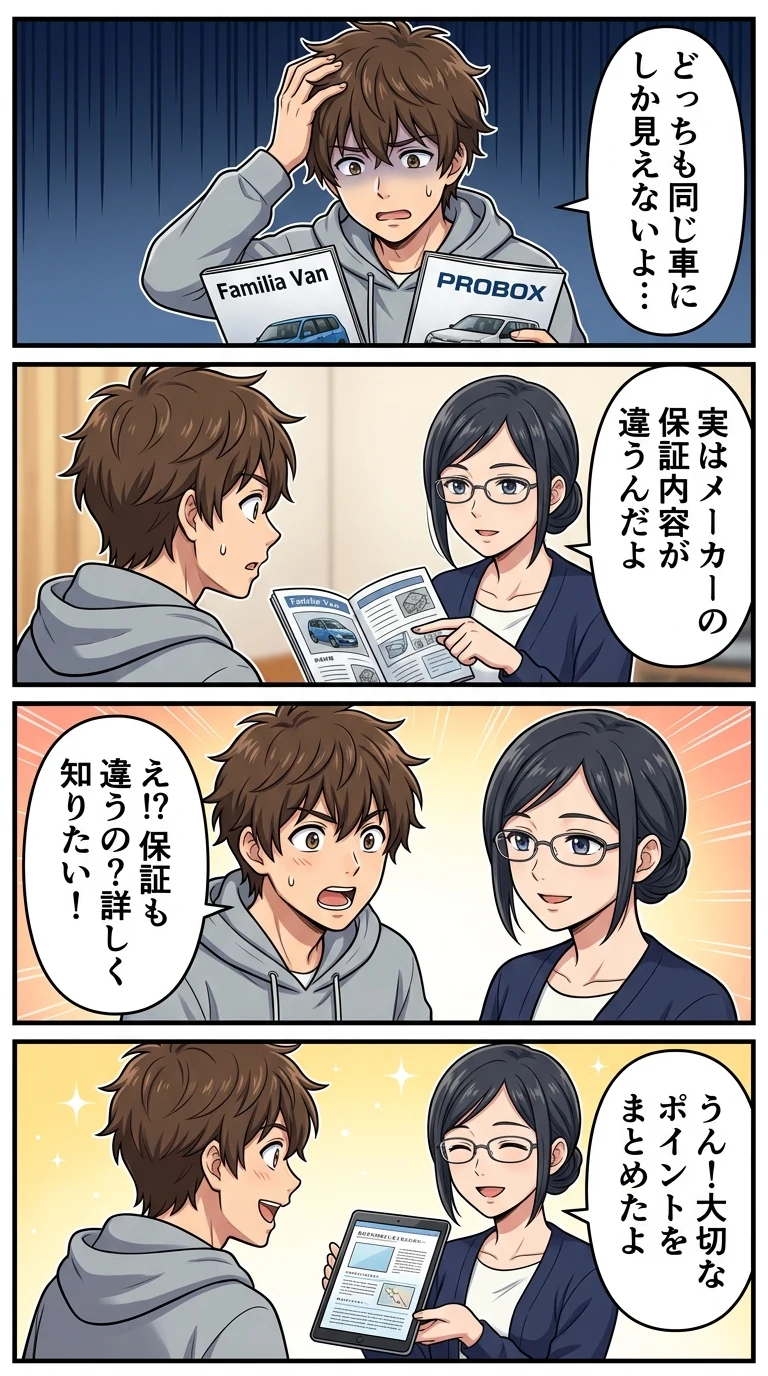 ファミリアバン プロボックス 違い