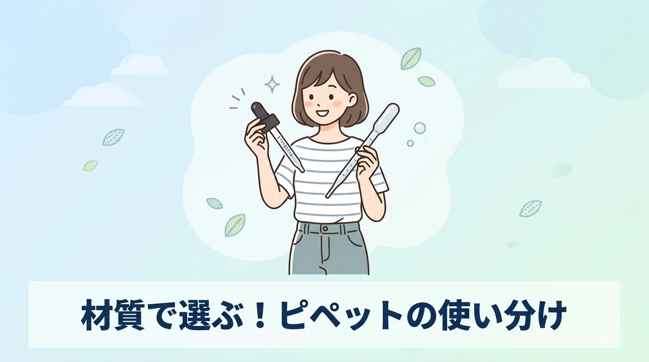 ピペットやスポイトの材質による使い分けと注意点