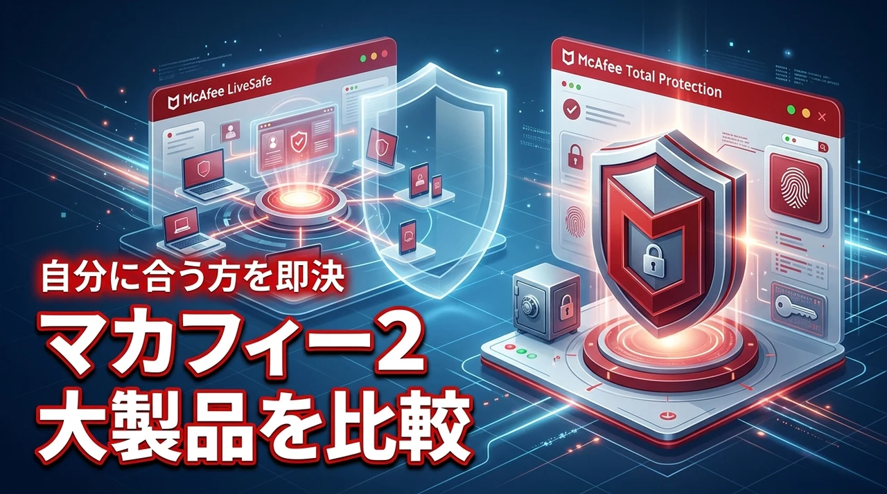 マカフィーのリブセーフとトータルプロテクションの違いを解明！自分に合う方を即決