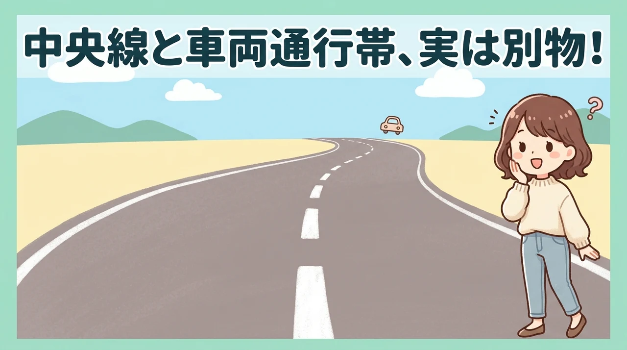 車両通行帯と中央線の根本的な違いを解説