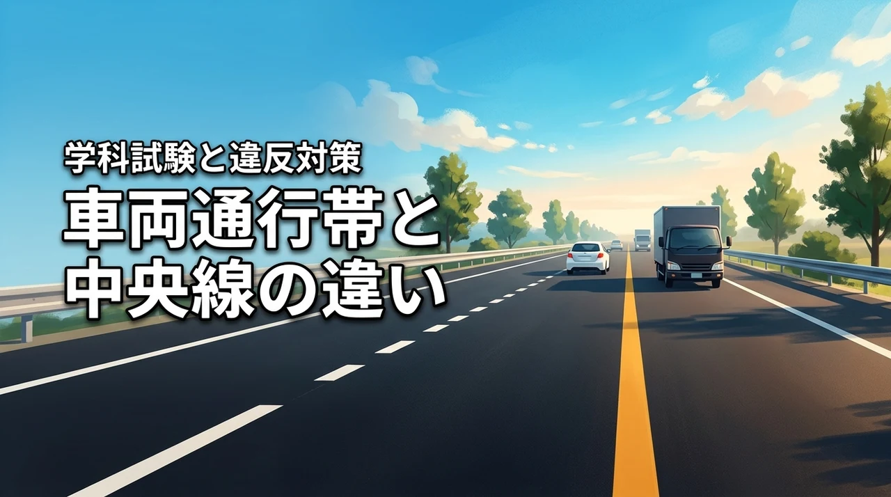 【車両通行帯と中央線の違い】見分け方は?学科試験や違反回避に役立つ重要マナー