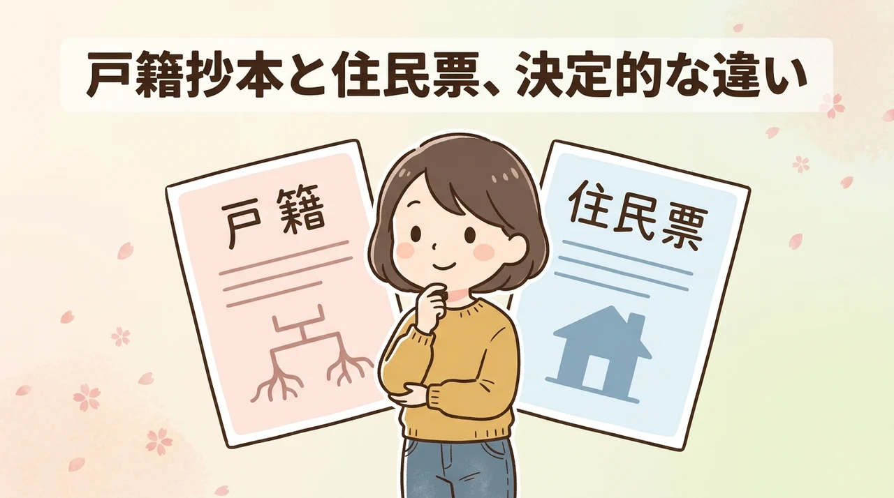 戸籍抄本と住民票の決定的な違いを解説