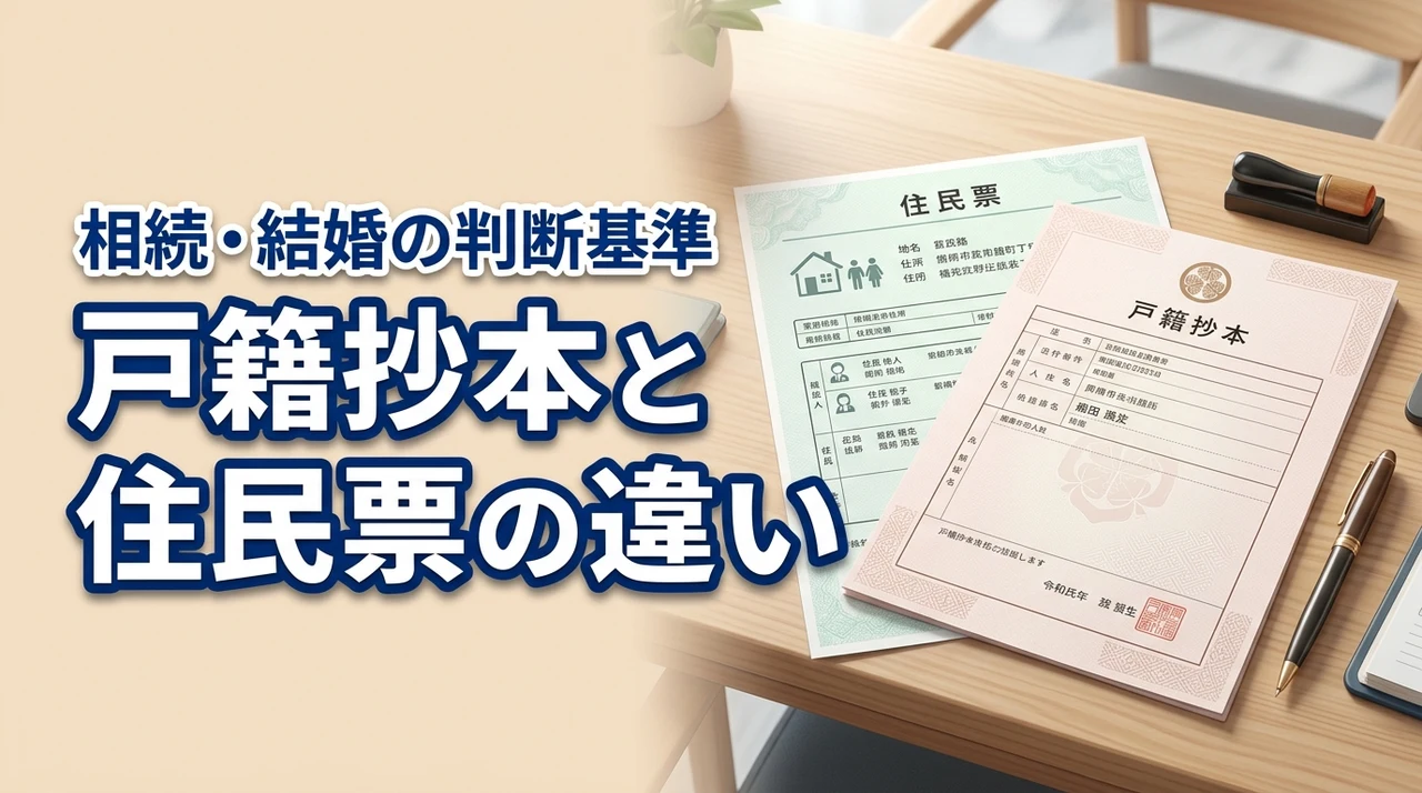 戸籍抄本と住民票の違いは何？相続や結婚で迷わないための判断基準をプロが伝授
