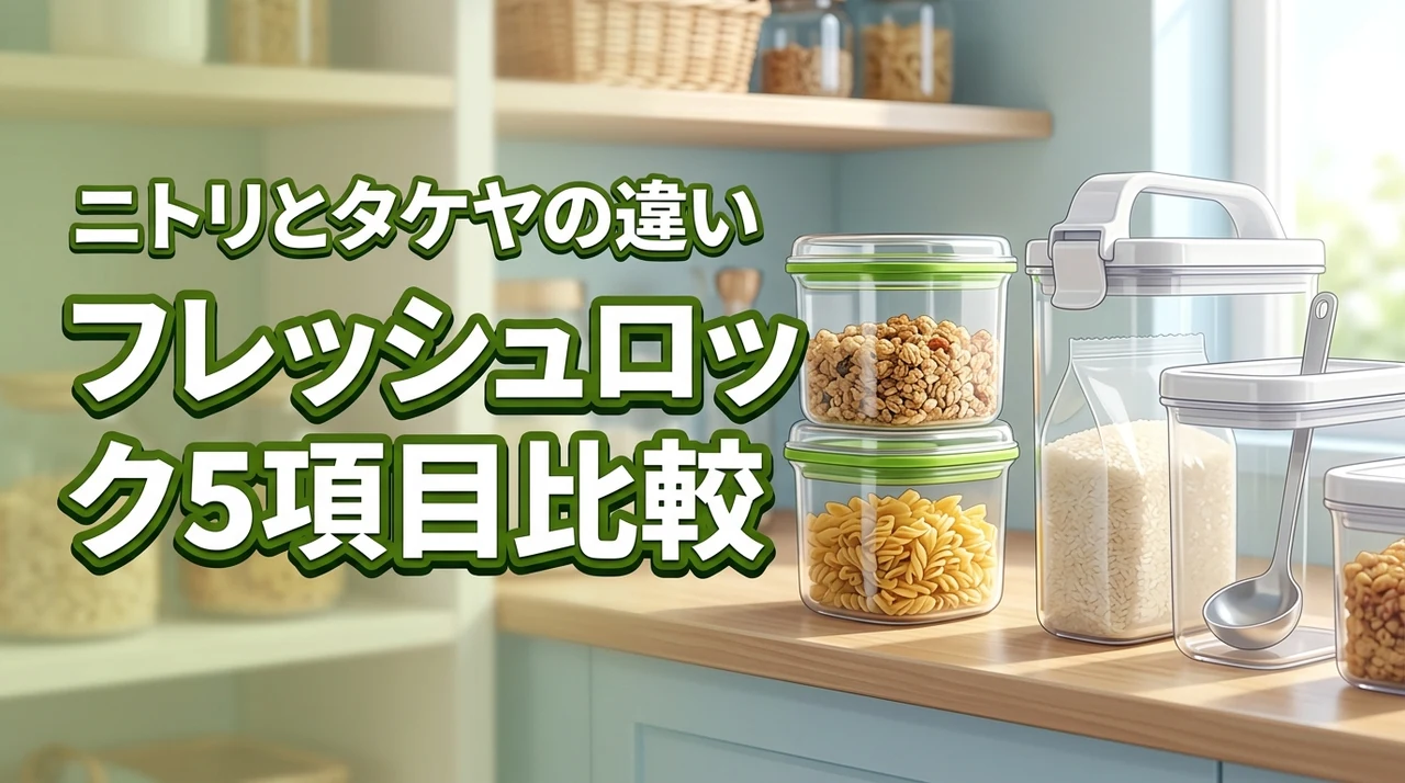 フレッシュロックのニトリとタケヤの違いを比較！密閉性や価格など5項目で検証