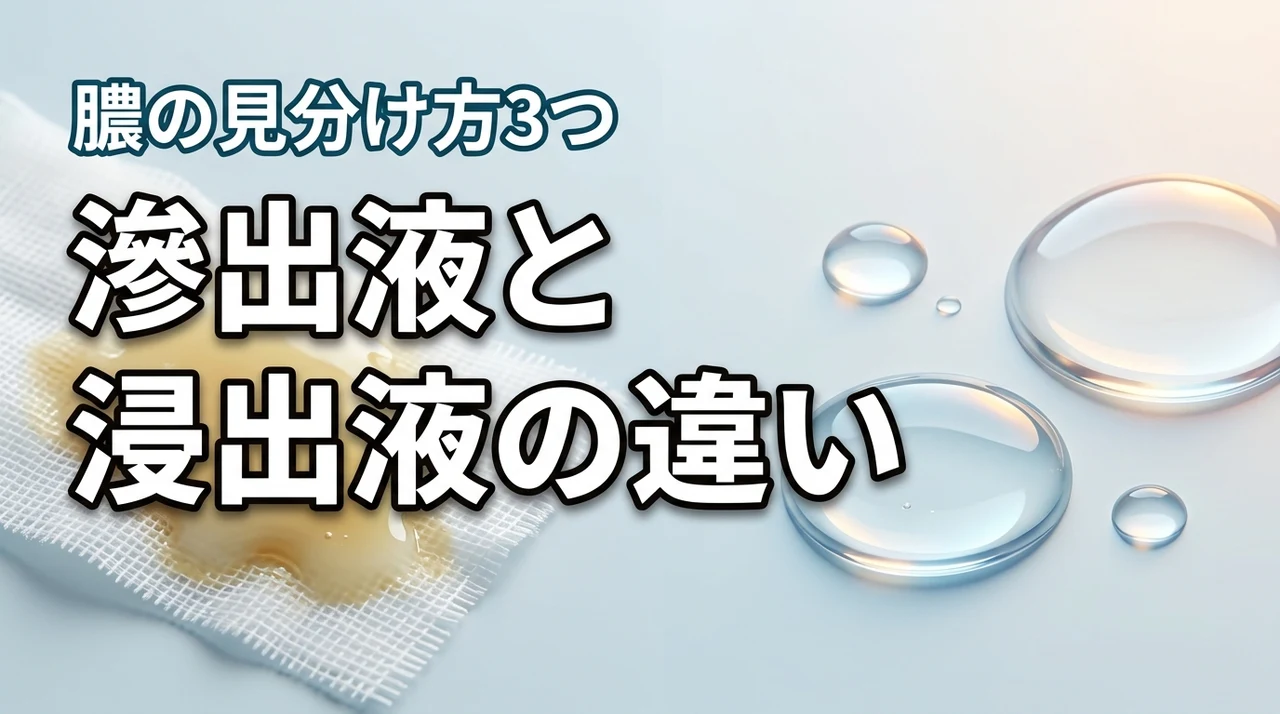 滲出液と浸出液の違いを解説！膿との見分け方3つのポイントと傷の治し方