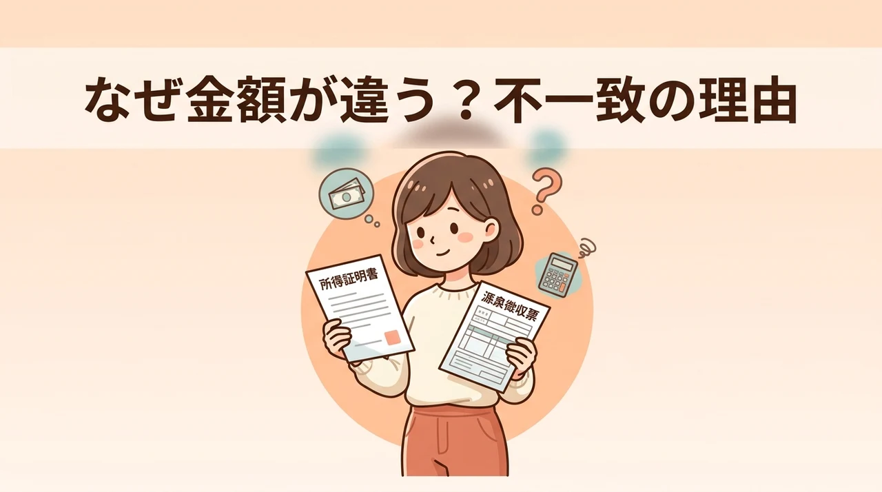 所得証明書と源泉徴収票の金額が一致しない理由