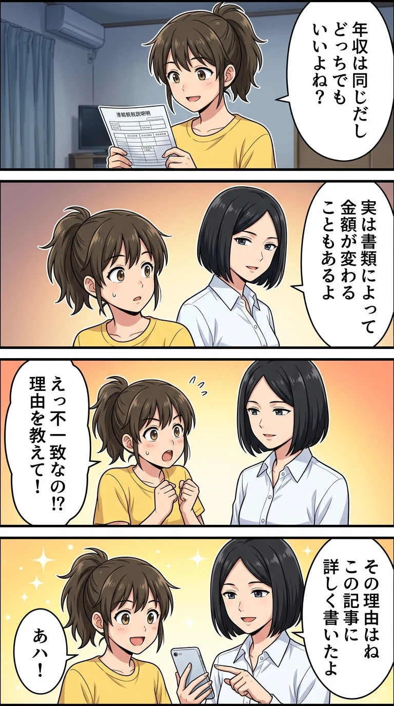 所得証明書 源泉徴収票 違い