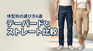 テーパードとストレートの違いを比較!おすすめアイテム6選と体型別選び方
